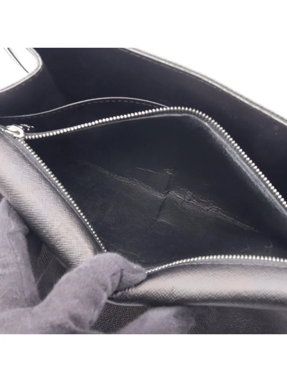 Louis Vuitton Clutch Selenga Taiga Ardoise Black Leather
